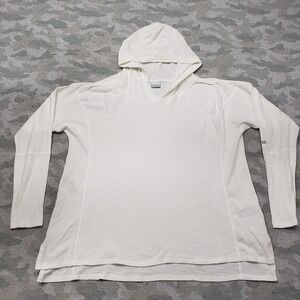 Columbia Top Womens 1X White Pullover Hooded Long Sleeve